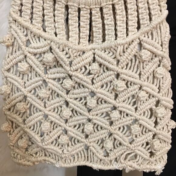 Ring Handle Double layered Thick Macrame Bag - Picture 5 of 8